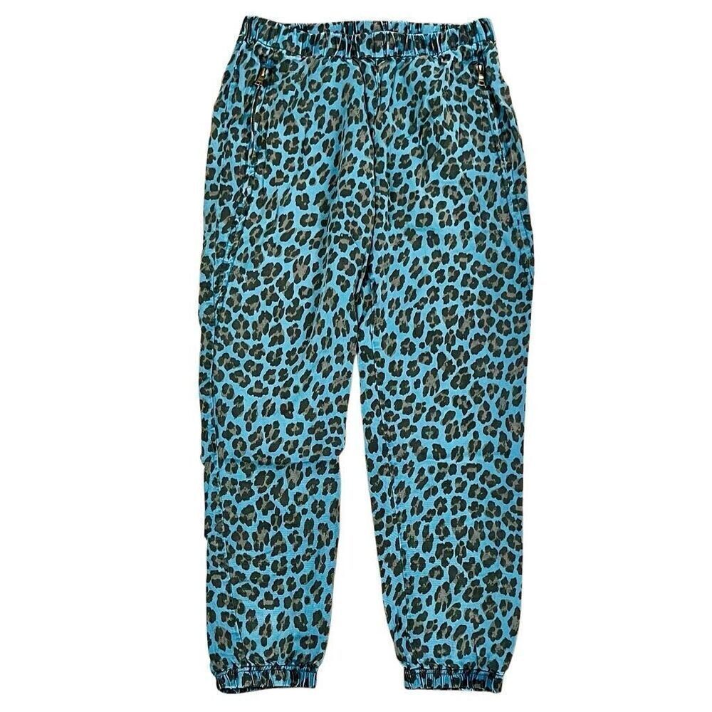 Young, Fabulous & Broke Blue Leopard Martino Joggers Pants Medium